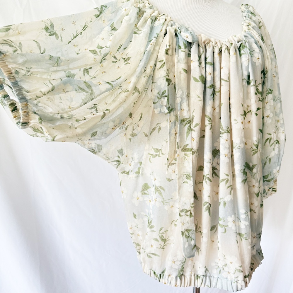 Flowy Floral Silk Zara Blouse Medium
